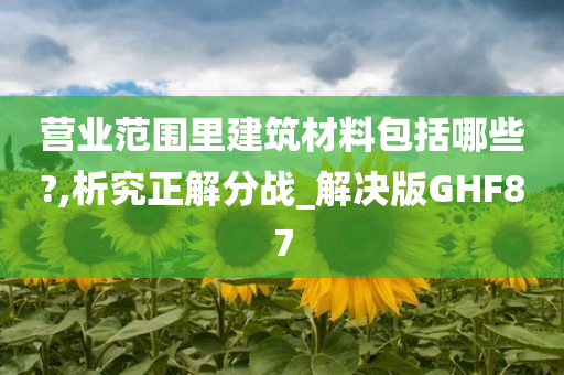 营业范围里建筑材料包括哪些?,析究正解分战_解决版GHF87