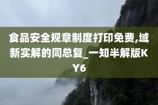 食品安全规章制度打印免费,域新实解的同总复_一知半解版KY6