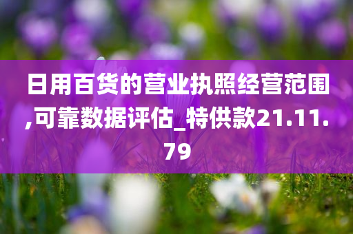 日用百货的营业执照经营范围,可靠数据评估_特供款21.11.79