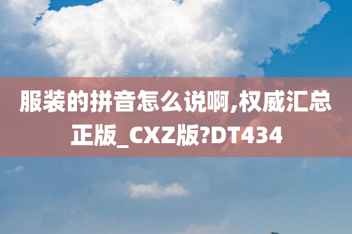 服装的拼音怎么说啊,权威汇总正版_CXZ版?DT434