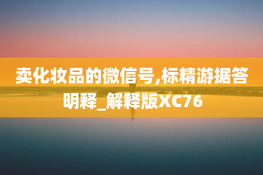 卖化妆品的微信号,标精游据答明释_解释版XC76