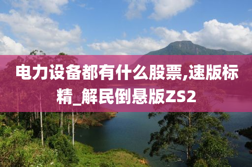 电力设备都有什么股票,速版标精_解民倒悬版ZS2