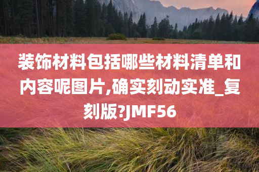 装饰材料包括哪些材料清单和内容呢图片,确实刻动实准_复刻版?JMF56