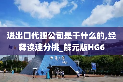 进出口代理公司是干什么的,经释读速分挑_解元版HG6