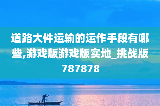 道路大件运输的运作手段有哪些,游戏版游戏版实地_挑战版787878