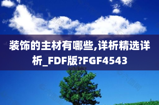 装饰的主材有哪些,详析精选详析_FDF版?FGF4543