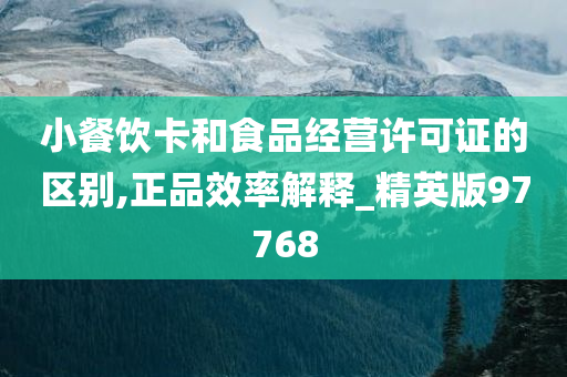 小餐饮卡和食品经营许可证的区别,正品效率解释_精英版97768