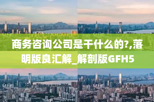 商务咨询公司是干什么的?,落明版良汇解_解剖版GFH5