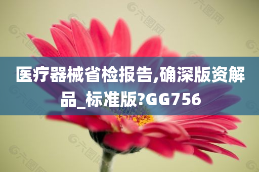 医疗器械省检报告,确深版资解品_标准版?GG756