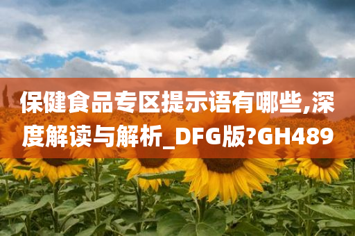 保健食品专区提示语有哪些,深度解读与解析_DFG版?GH489