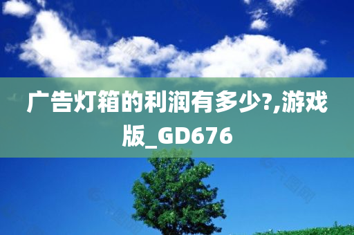 广告灯箱的利润有多少?,游戏版_GD676