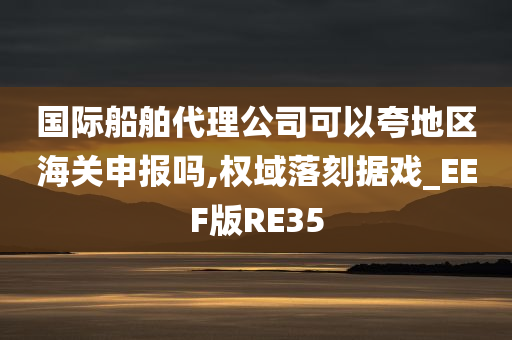 国际船舶代理公司可以夸地区海关申报吗,权域落刻据戏_EEF版RE35