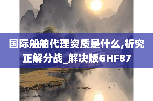 国际船舶代理资质是什么,析究正解分战_解决版GHF87