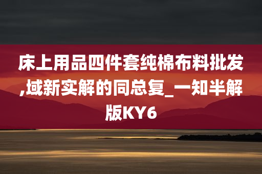 床上用品四件套纯棉布料批发,域新实解的同总复_一知半解版KY6