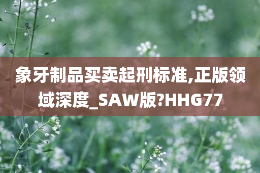 象牙制品买卖起刑标准,正版领域深度_SAW版?HHG77