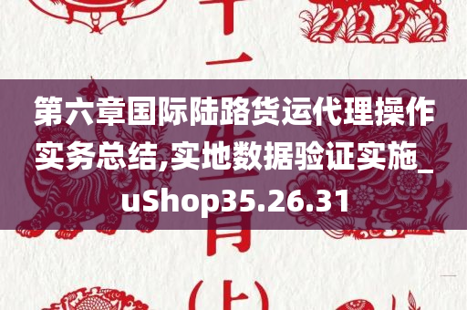 第六章国际陆路货运代理操作实务总结,实地数据验证实施_uShop35.26.31