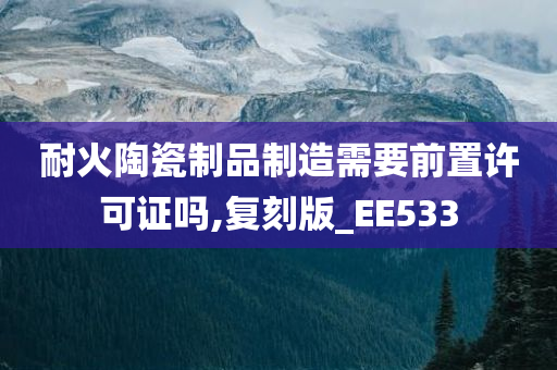 耐火陶瓷制品制造需要前置许可证吗,复刻版_EE533