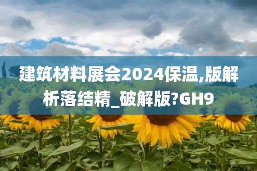 建筑材料展会2024保温,版解析落结精_破解版?GH9