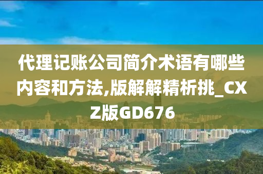 代理记账公司简介术语有哪些内容和方法,版解解精析挑_CXZ版GD676