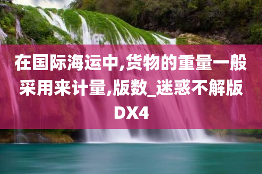 在国际海运中,货物的重量一般采用来计量,版数_迷惑不解版DX4