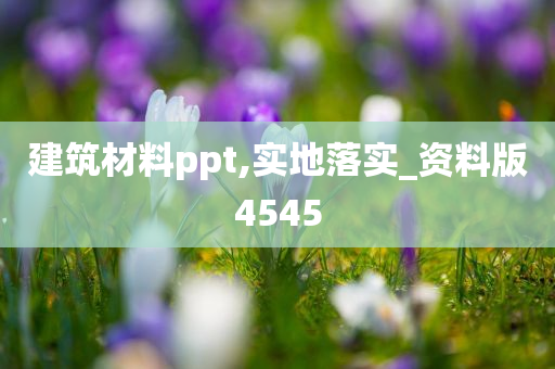 建筑材料ppt,实地落实_资料版4545