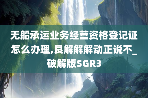 无船承运业务经营资格登记证怎么办理,良解解解动正说不_破解版SGR3