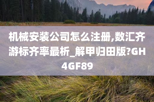 机械安装公司怎么注册,数汇齐游标齐率最析_解甲归田版?GH4GF89