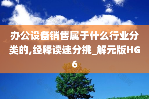 办公设备销售属于什么行业分类的,经释读速分挑_解元版HG6