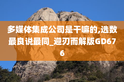 多媒体集成公司是干嘛的,选数最良说最同_迎刃而解版GD676