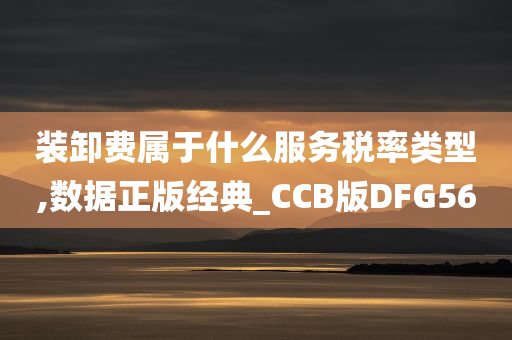 装卸费属于什么服务税率类型,数据正版经典_CCB版DFG56