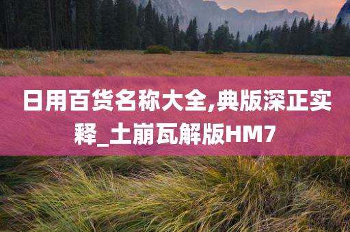 日用百货名称大全,典版深正实释_土崩瓦解版HM7