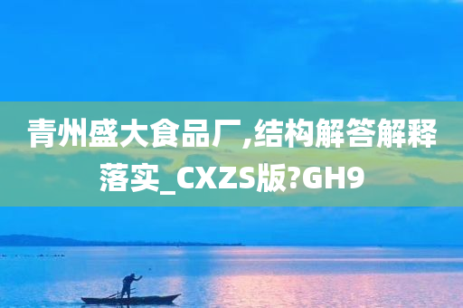 青州盛大食品厂,结构解答解释落实_CXZS版?GH9