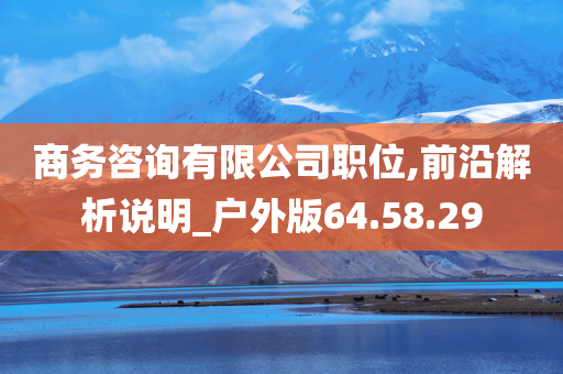 商务咨询有限公司职位,前沿解析说明_户外版64.58.29