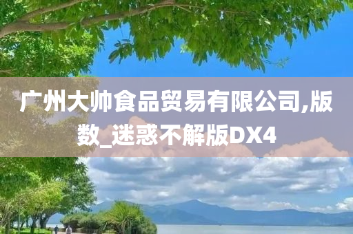 广州大帅食品贸易有限公司,版数_迷惑不解版DX4