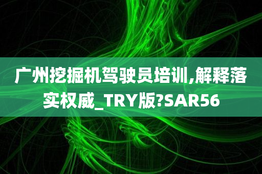 广州挖掘机驾驶员培训,解释落实权威_TRY版?SAR56