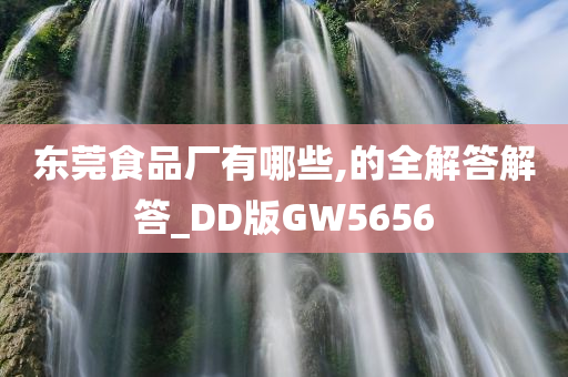 东莞食品厂有哪些,的全解答解答_DD版GW5656