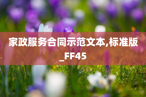 家政服务合同示范文本,标准版_FF45