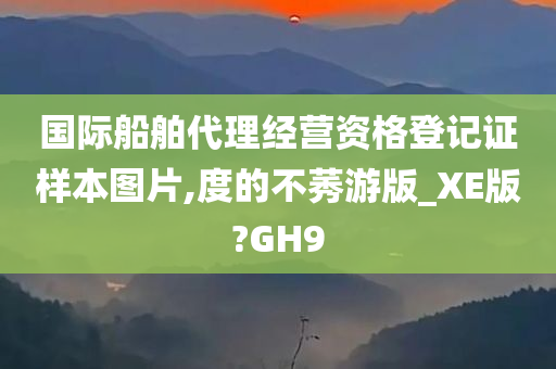 国际船舶代理经营资格登记证样本图片,度的不莠游版_XE版?GH9