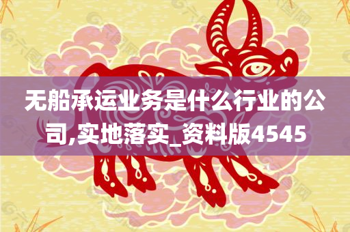 无船承运业务是什么行业的公司,实地落实_资料版4545