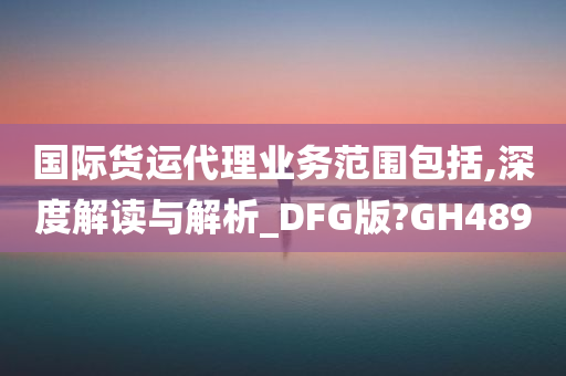 国际货运代理业务范围包括,深度解读与解析_DFG版?GH489