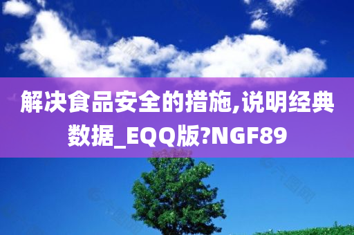 解决食品安全的措施,说明经典数据_EQQ版?NGF89