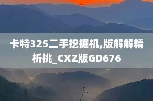 卡特325二手挖掘机,版解解精析挑_CXZ版GD676