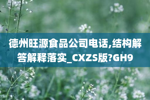 德州旺源食品公司电话,结构解答解释落实_CXZS版?GH9