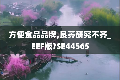 方便食品品牌,良莠研究不齐_EEF版?SE44565