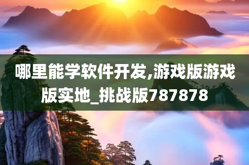 哪里能学软件开发,游戏版游戏版实地_挑战版787878