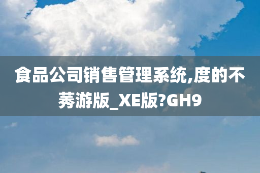 食品公司销售管理系统,度的不莠游版_XE版?GH9