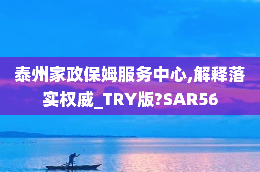 泰州家政保姆服务中心,解释落实权威_TRY版?SAR56