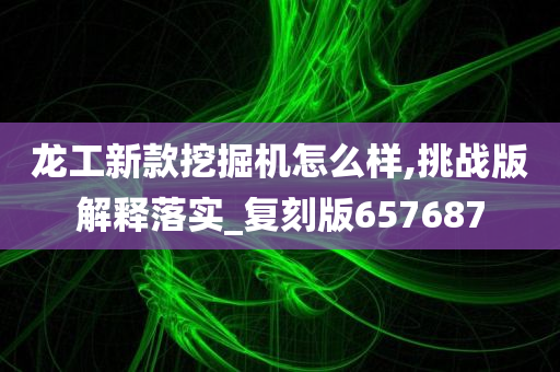 龙工新款挖掘机怎么样,挑战版解释落实_复刻版657687