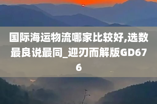 国际海运物流哪家比较好,选数最良说最同_迎刃而解版GD676