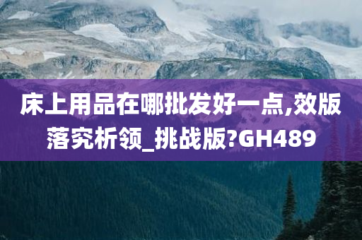 床上用品在哪批发好一点,效版落究析领_挑战版?GH489